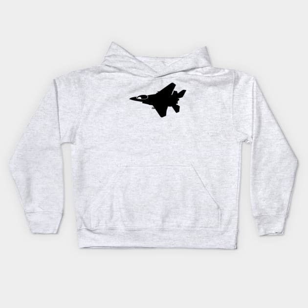 Flying Army Jet Plane Silhouette Kids Hoodie by AustralianMate